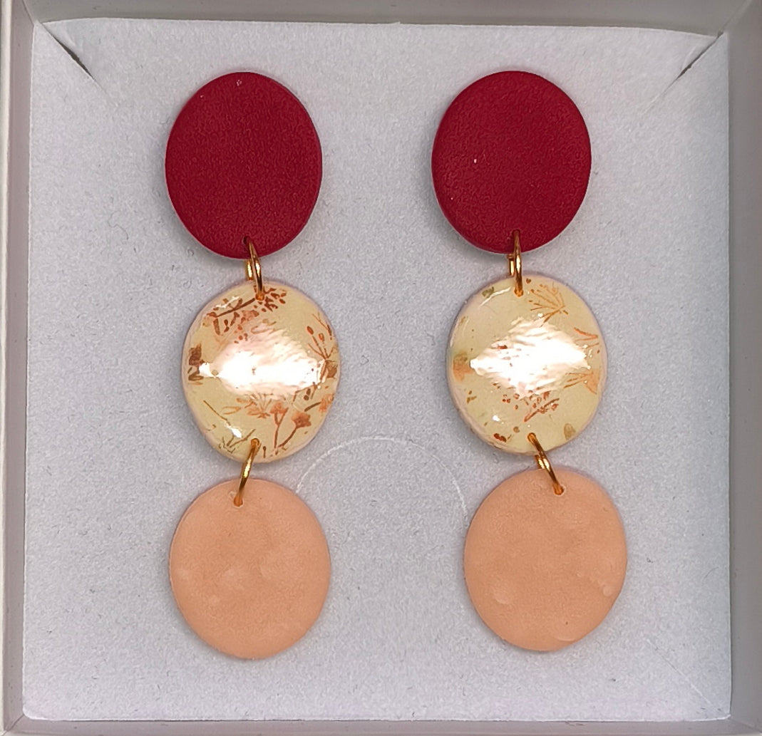 Disco floral rojo-nude