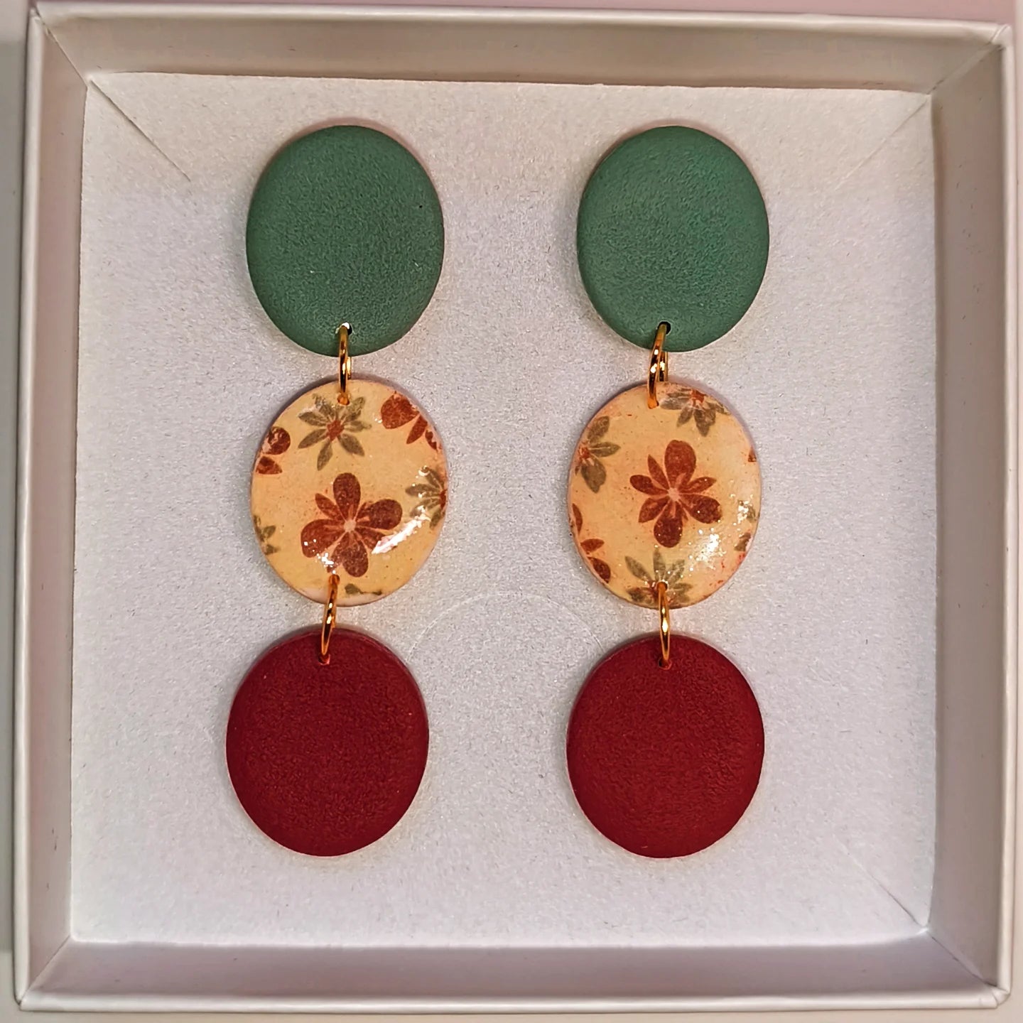 Disco floral verde-fucsia