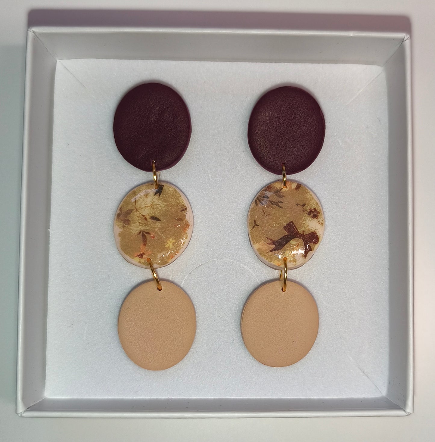 Disco lazos granate-beig