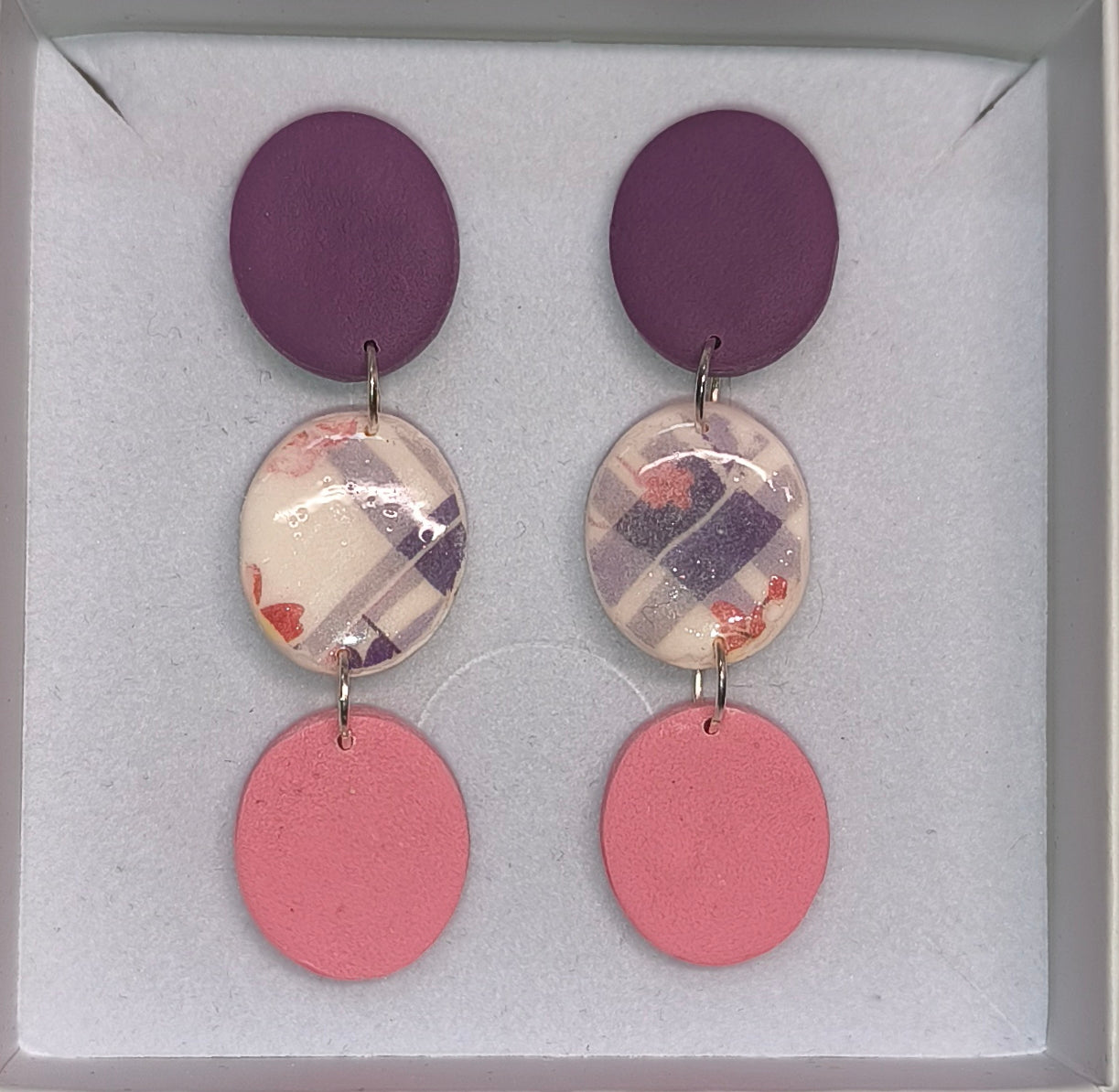 Disco cuadros violeta-rosa