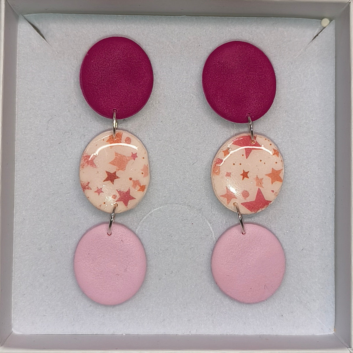 Disco estrellas fucsia-rosa