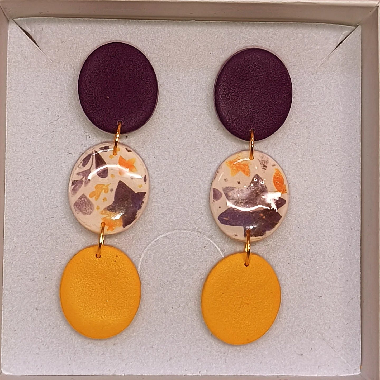 Disco floral morado-mostaza