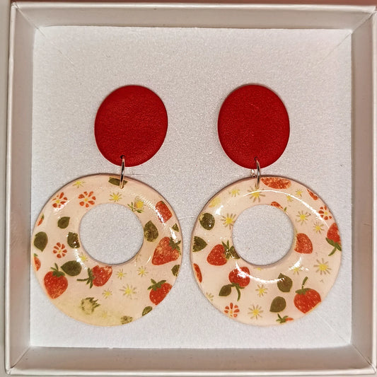 Círculo fresas rojo
