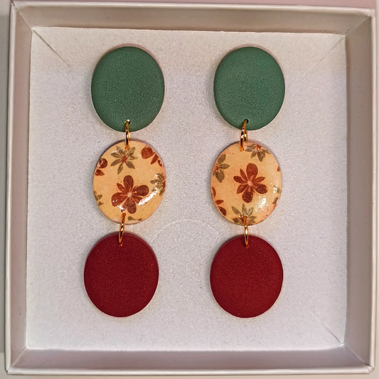 Disco floral verde-fucsia