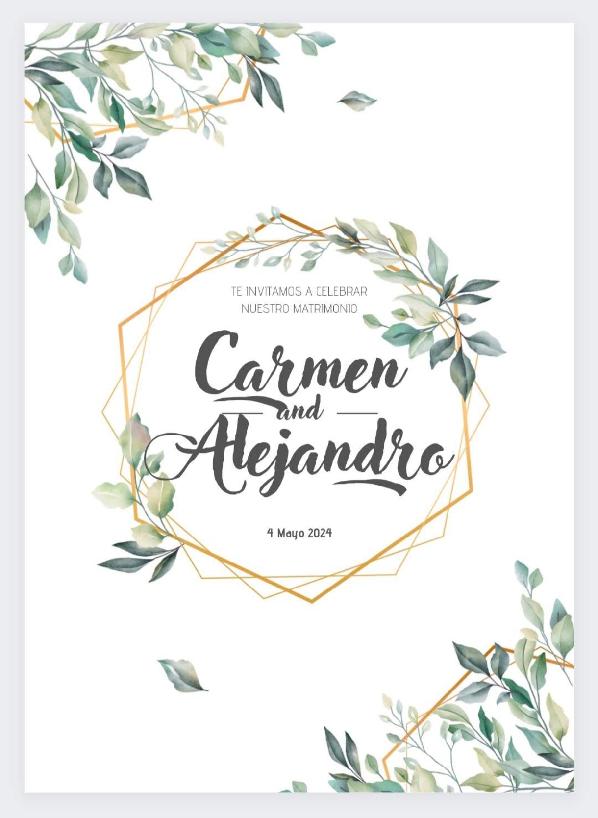 Invitación A5 verde