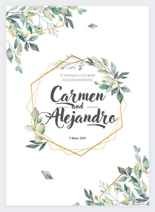 Invitación A5 verde