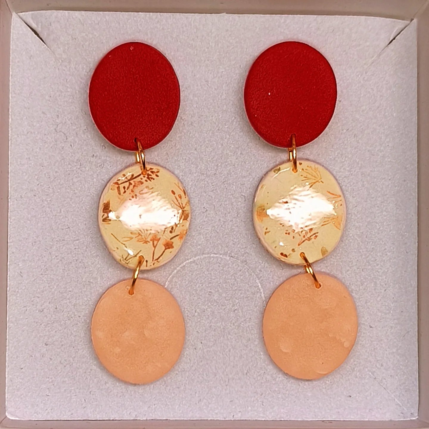 Disco floral rojo-nude