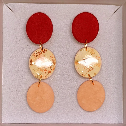 Disco floral rojo-nude