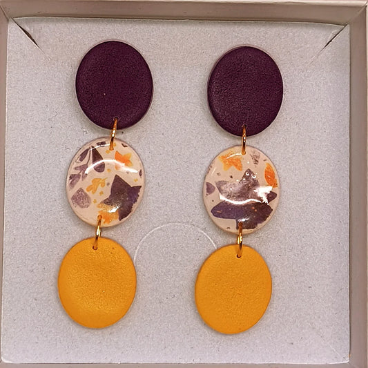 Disco floral morado-mostaza