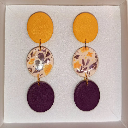 Disco floral mostaza-morado